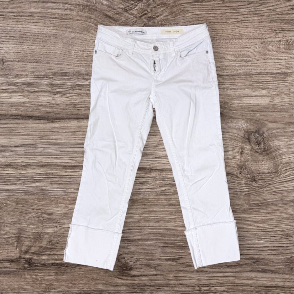 Pilcro and the Letterpress White Cropped Hyphen Straight Leg Jeans Size 26
